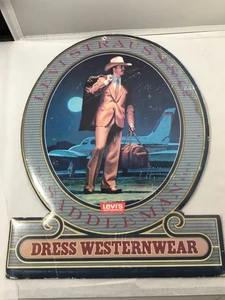 Vintage Levi 's Strauss Advertising Dress Westernwear double sided sign - Picture 1 of 5
