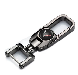 Black Aluminum for Corvette Keychain C8 C7 C6 C5 C4 Chevrolet Car Keychain - Picture 1 of 2