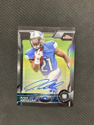 2015 Topps Chrome #111 Ameer Abdullah Rookie Auto Black Refractor /25 Lions - Image 1 of 2