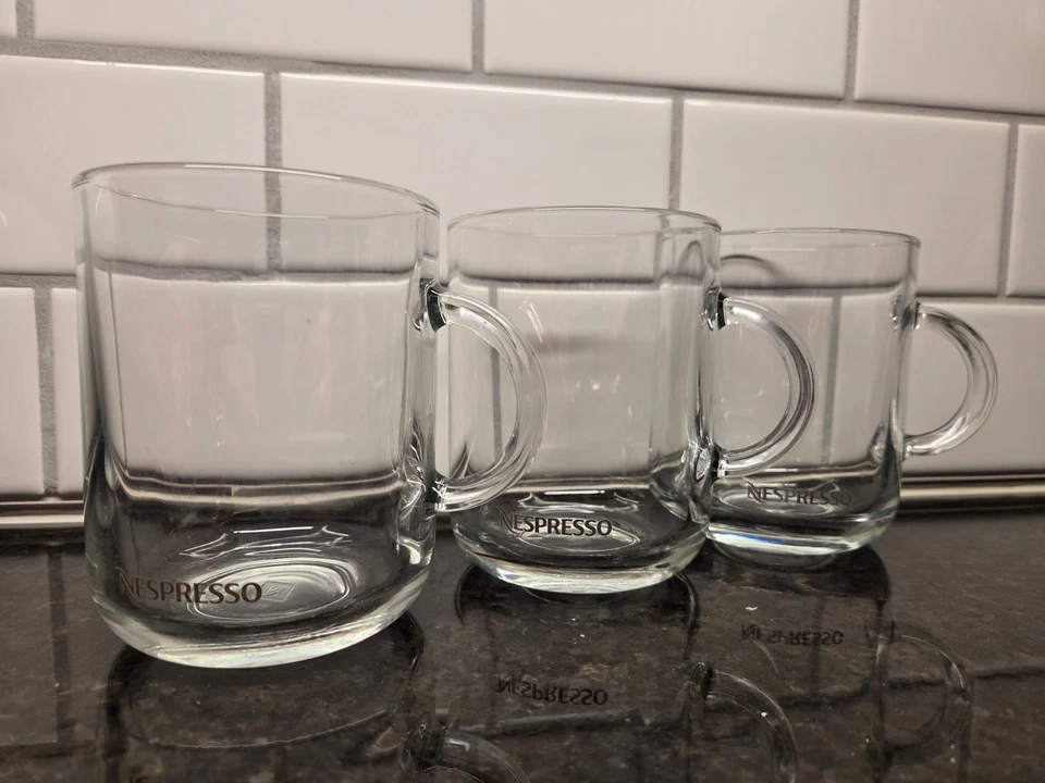 Lote de 3 tazas de café Vertuo de vidrio templado Nespresso Konstantin GRCIC  Foto 1 de 4