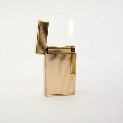 Vintage ST Dupont Line 1 1L Large Lighter. Vertical Gold Stripes. Made in France - Imagen 1 de 4