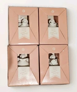 Margaret Furlong lotto di 4 angeli conchiglia ornamenti porcellana nuovi con scatola vintage fatti a mano - Foto 1 di 11