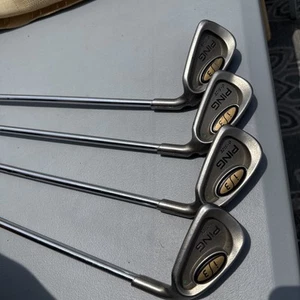 Vtg Ping i3 Golf Clubs Iron Set 4 PW Steel Regular Right Green dot 5,7,8,9 - Picture 1 of 9