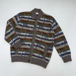 Vintage Missoni Men’s Multicolor Heavy Knit Wool/Mohair Cardigan Sweater Size L - Picture 1 of 16