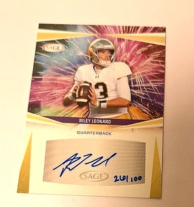 2025 Sage High Series Signatures GOLD #A-RL Riley Leonard Rc Auto #26/100 - Picture 1 of 3