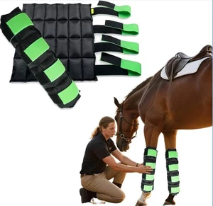 Juego de 2 botas Ice Horse con rejilla de hielo celular envolturas de enfriamiento equino de longitud completa - Imagen 1 de 7