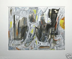 Byron Browne Firmado Fecha Original Abstracto Expresionista Trabajo en Papel 1955 - Imagen 1 de 2