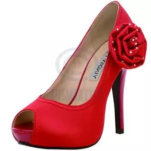 Womens Red Satin Open Toe Pump Platform Party High Heels Sexy Fashion Shoes - Picture 1 of 1