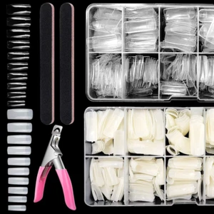 1000PCS Square Nail Tips for Acrylic Nails Professional, Fake Clear Natural Acry - Picture 1 of 12