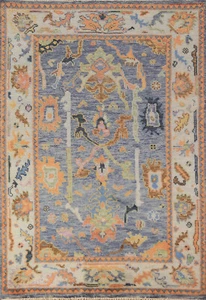 Elegant Handwoven Oushak Indian Rug Traditional Carpet 4x6 ft - Picture 1 of 18