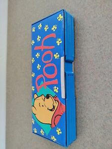 Vintage DISNEY POOH Rare Padded Puffy Pencil Case  2 Sided Magnetic Closure