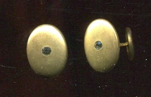 PAR DE GEMELOS CHAPADOS EN ORO VINTAGE CON PIEDRAS - (V873) - Imagen 1 de 3