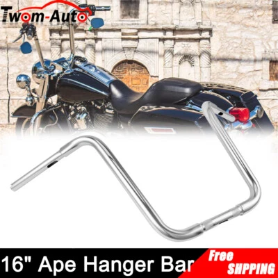 Manillar colgante Ape de 16" de elevación 1-1/4" para Harley Dyna Softail FLST FXST Sportster Foto 1 de 4