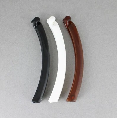 Brown White Black set pack of 3 small banana skinny hair clips comb curved - Image 1 of 4