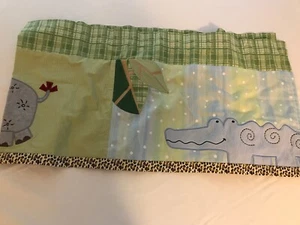 Lambs & Ivy Jungle Animal Print Nursery Window Valence Curtain 100% Cotton - Picture 1 of 8