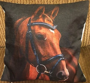 Equestrian Horse Head Throw Pillow - Picture 1 of 3