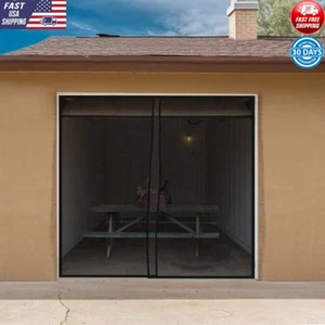 Garage Door Screen Magnetic Heavy-Duty Mesh Curtain Easy Install Bug Protection - Picture 1 of 7