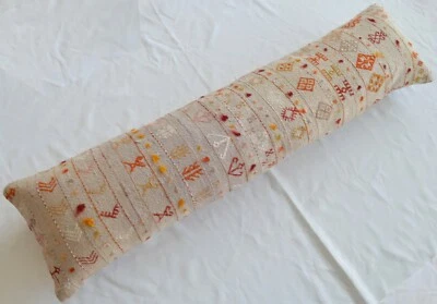 Wedding Pillow Decorative Cushion Kilim Rug wool Lumbar Pillow Cover 13" x 50" - Image 1 of 4