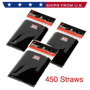 450 Plastic Cocktail or Coffee Stirrer Straws, 5 inch, Black - Picture 1 of 4