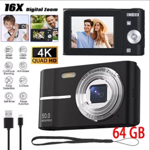 64GB 50MP 2.4" LCD Display Screen Anti-Shake Digital Camera 16x Digital Zoom - Picture 1 of 25