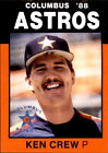 1988 Columbus Astros Best #6 Ken Crew Clovis, Fresno California CA Baseball Card