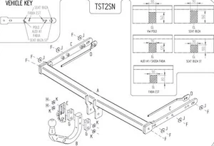 Barra de remolque automotriz Towtrust cuello de cisne para Skoda Fabia Hatchback 2015 a 2018 - Imagen 1 de 8