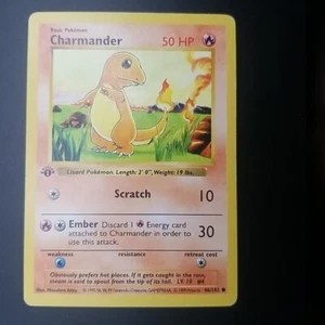 Charmander 46/102 - 3D 1ST EDITION Shadowless - Base Set - Pokemon Card - LP/P - Picture 1 of 24