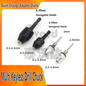 Multi Keyless Drill Chuck Quick Change Adapter Shank Hex Shank/ Round Shank - Picture 1 of 5