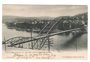 Bellows Falls Vermont New Arch Bridge 1906 View Tucks Postcard VT - Picture 1 of 2
