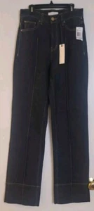 Habitual Women’s Wide Leg Dark Wash Denim  Jeans Seam Front. Size 0/25 - Picture 1 of 11