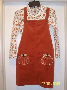 Max Studio Kids Size 8 Girl's Fall Autumn Thanksgiving Corduroy Dress Turtleneck - Picture 1 of 4