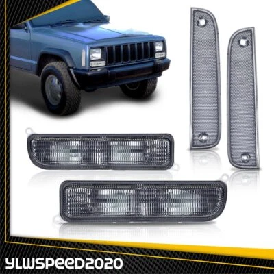 Smoke Corner Lights + Bumper Signal Lights Fit For 1997-2001 Jeep Cherokee XJ - Image 1 of 4