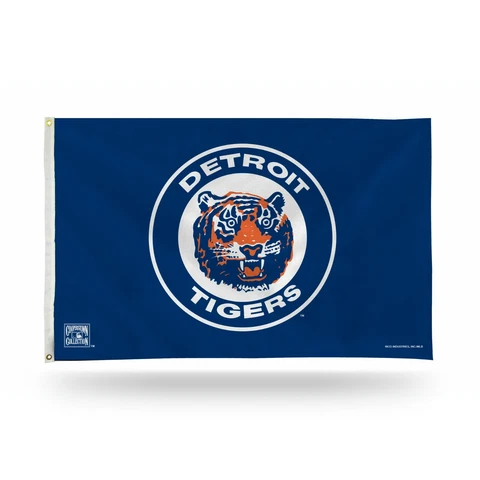 3x5 outdoor Flag - MLB Baseball - Detroit Tigers - Cooperstown Cover