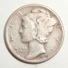 1943 USA MERCURY DIME TEN 10 CENTS UNITED STATES SILVER COIN