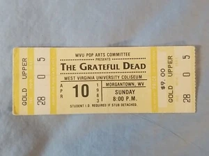 April 4-10-83 1983 GRATEFUL DEAD Ticket Stub Morgantown West Virginia University - Picture 1 of 2