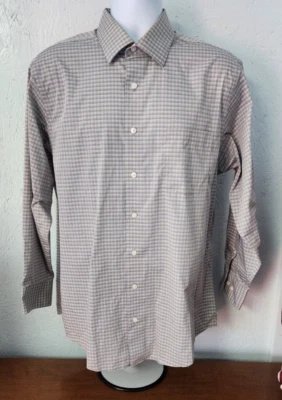 Kenneth Cole реакции кнопка вверх платье рубашка размер большой серый желтый белый чеки - Изображение 1 из 4