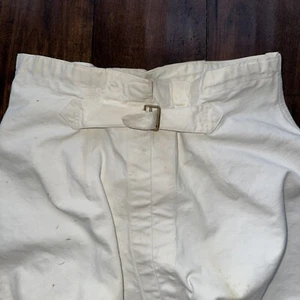 RARE VTG 1920s White Buckle Back Pants Work Wear Union 10s 30s 28x31 Navy USMA - Picture 1 of 12