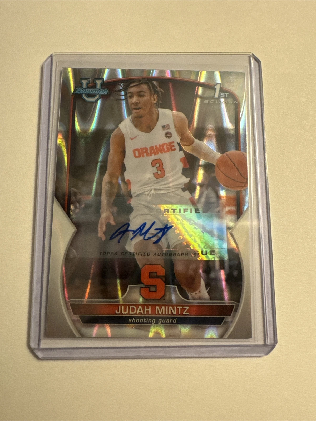 2022-23 Bowman Chrome University RayWave Refractor Auto #33 Judah Mintz 117/199