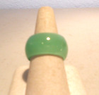 apple green wide jade band ring---10.25