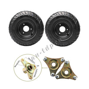 2 pcs 13x5.00-6" Road Tyre + 3 Holes Rim + Wheel Hub for Lawn Mower Go Kart ATV