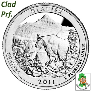 2011 S Clad Glacier America the Beautiful ATB Proof Quarter 25C Free Shipping! - Picture 1 of 4