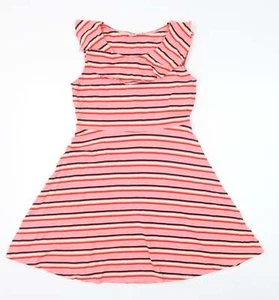 Debenhams Womens Pink Cotton Blend A-Line Size 14 - Picture 1 of 12