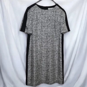 L.k Bennett Dr Anabel Silk Oversized Shift Dress Sz Uk 12 Black/white - Picture 1 of 4