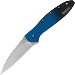 Kershaw Leek Linerlock Pocket Knife Blk/Blue Gradient Aluminum Handle - 1660GBLU - Picture 1 of 1