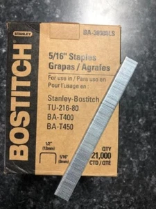 Stanley Bostitch 1/2" Crown 5/16" Leg Fine Wire Staples 21000 Pc BA-38008LS - Picture 1 of 1