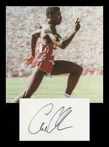 Carl Lewis - Athlète américain - Rare carte signée en personne + Photo - 90s - Picture 1 of 4