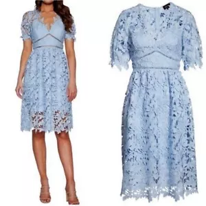 Bardot Größe 8 Rickoblau Damen-Spitzenkleid mit Blumenmuster - Bild 1 von 14
