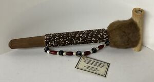 Genuine Native American Indian CREEK Tribe Handcrafted 10” Smokable Peace Pipe