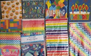 Multicolor Cellophane Loot Bags w Twist Ties  11.5”x5”x3”, 25 Bags/Pk - Picture 1 of 11