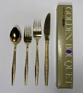 Ramo dorado vintage JH Carlyle enchapado en oro 4 piezas ajuste de lugar - Imagen 1 de 6